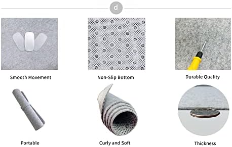 DAWNTREES Large Felt Desk Mat, 40''x16'' Full Felt Mouse Pad,Office Computer Desk Mat for Keyboard,100X40cm Desk Pad Protector (Light Grey)
