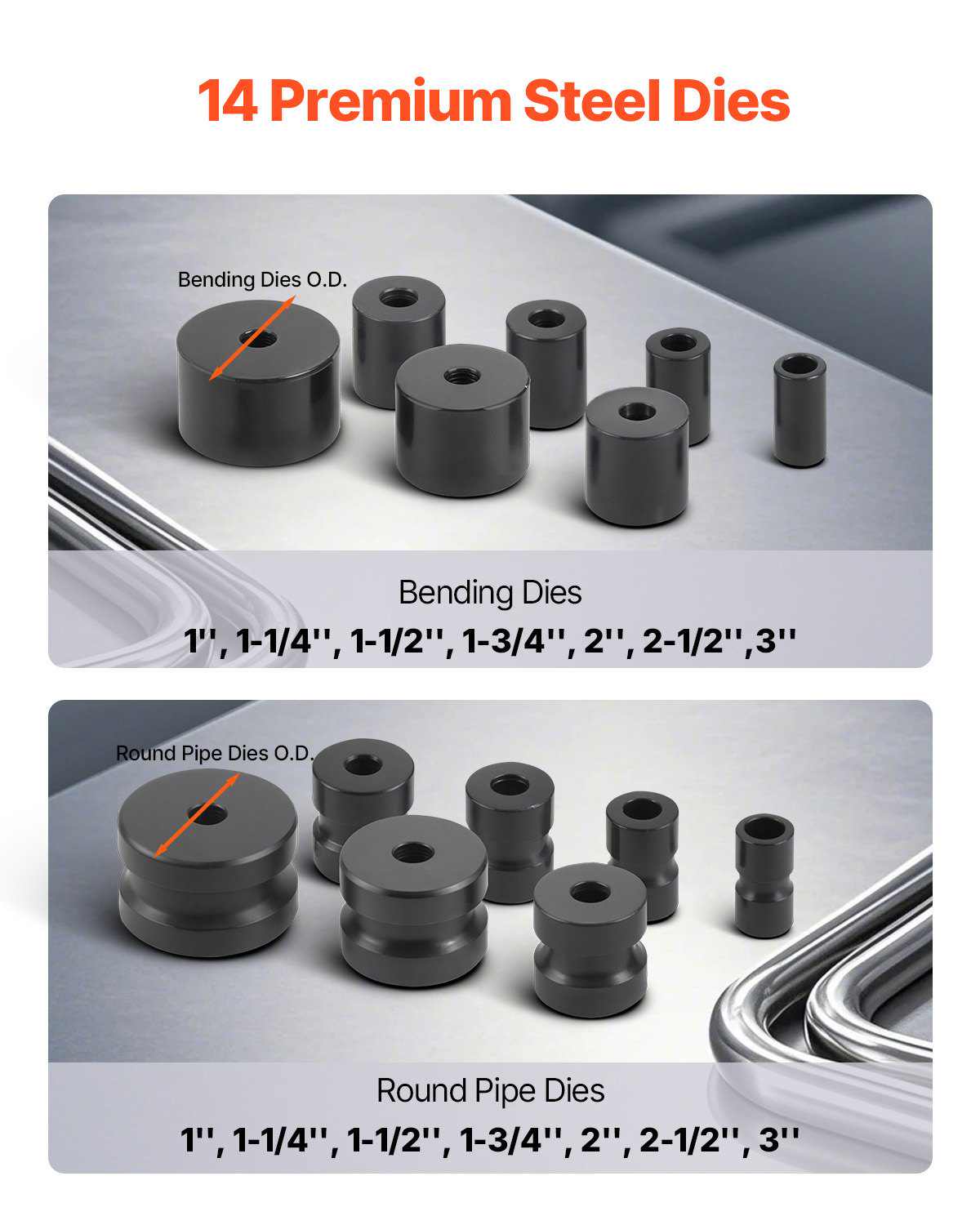 Manual Bending Machine with 14 Bending Dies, 200° Heavy-Duty Bending Tool for Copper Aluminum Iron Pipes, Ideal for HVAC Air Conditioning Refrigerator Auto Repair