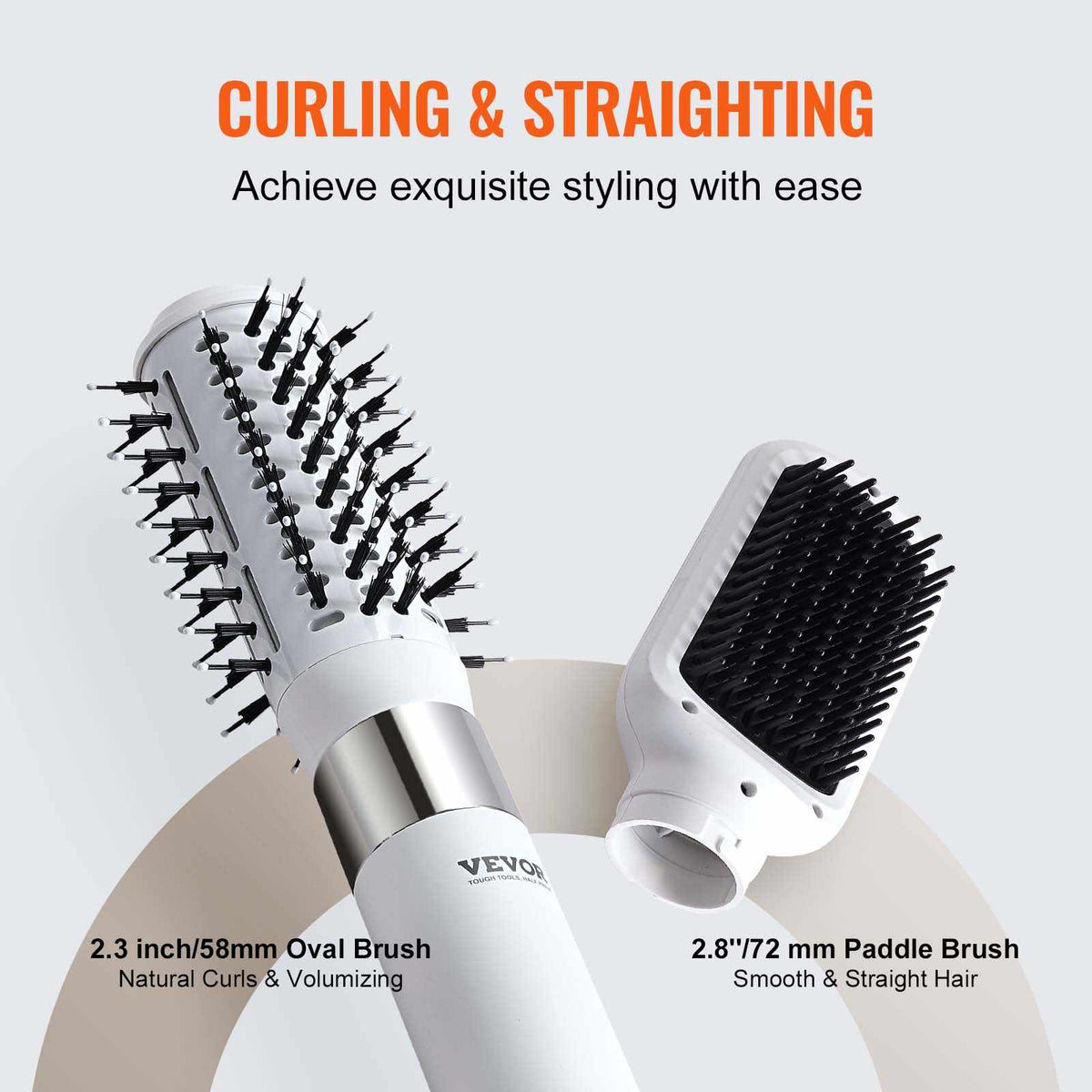 Hair Dryer Styler, Ionic Hair Dryer Brush, 110,000RPM High-Speed Hot Air Styler with Brushless Motor, Oval & Paddle Brush, Blow Dryer Brush Styling Tool for Fast Drying Volumizing Straightening