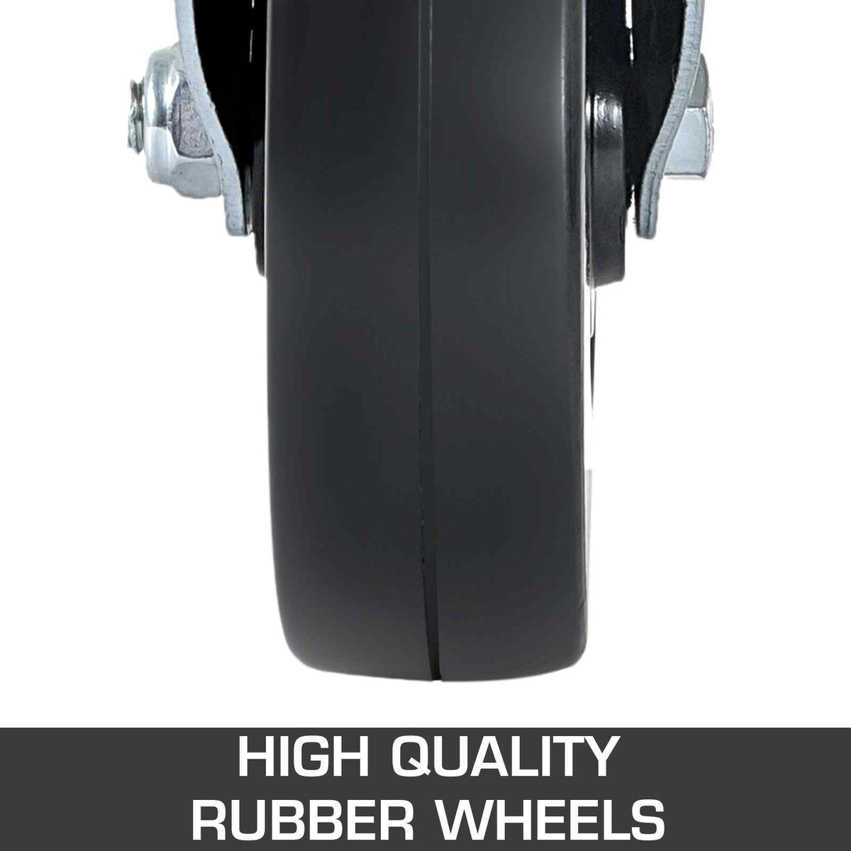 4 Pack 5Inch Scaffolding Rubber Swivel Caster Wheels with Dual Locking Heavy Duty Casters 1.26 Inch Square Stem 440LBS Capacity per Wheel