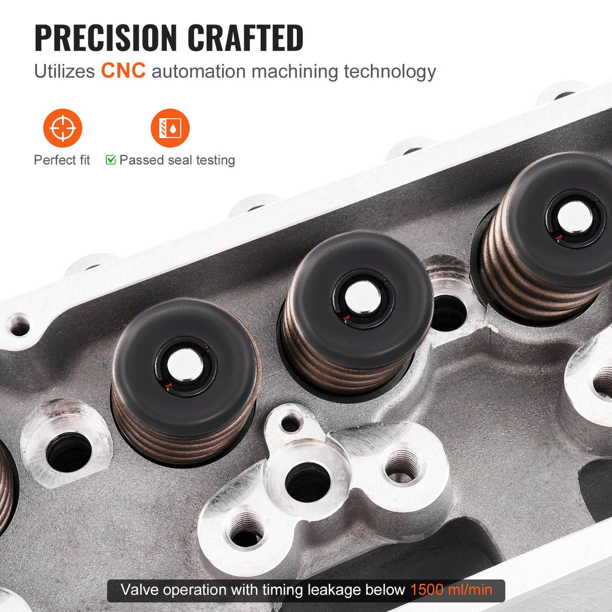 Engine Cylinder Head Assembly Replacement, Aluminum Engine Cylinder Head Kit, Compatible with Small Block Chevrolet Engines, SBC 327/ 350/ 383, Corvette, Camaro, Z06