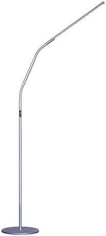 daylight Slimline 4 LED Floor Lamp - 6,000K, 3,200 Lux, 4 Brightness Levels, USB-C Port for Fast Charging - Sleek Design, Anti-Glare Shade, Flexible Height Adjustment - Ice Grey
