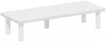 Furinno TURN-N-TUBE Monitor Stand Riser, 23.6"W Rectangle Monitor Riser, Toolless Laptop Stand for Desk, Office Desk Accessories, Desk Organizers and Accessories, For Study Room, Dorm, Plain White