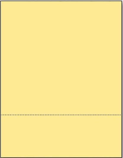 Limited Papers (TM) 8.5x11 Perforated Paper, 20/50 Pound, 75 GSM, Variety of Perforation Sizes and Colors, for Forms, Tickets, Postcards, Business Cards. (Buff, 2 up – 3.5” from bottom)