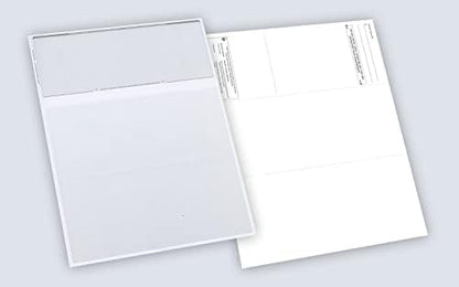 Compuchecks Check on Top Blank Check Paper - 100 Pack, Quick-Books & Laser Printer Compatible - Security Business Checks with Voucher - 8.5" x 11" Steel Blue Pinstripe