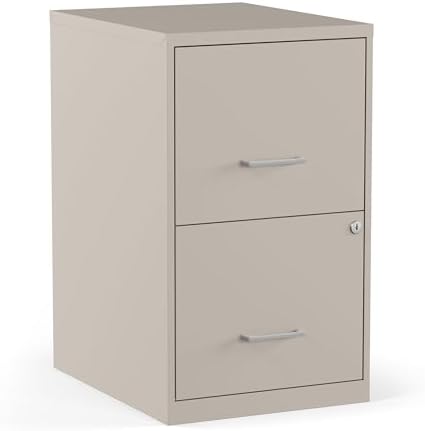 Staples Vertical File Cabinet, Letter/Legal, 2-Drawer, Locking, Putty