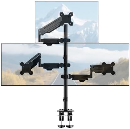 Pholiten Triple Monitor Mount with 3 Gas Spring Arms for Up to 32" Screens