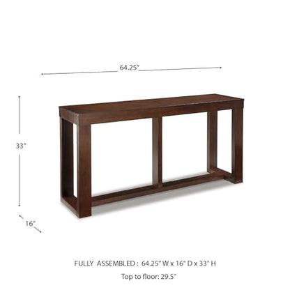 Signature Design by Ashley Watson Sofa Console Table, 64"L, Dark Brown