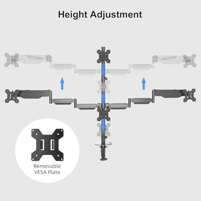 Pholiten Quad Monitor Arm Desk Mount for Max 32" Screens