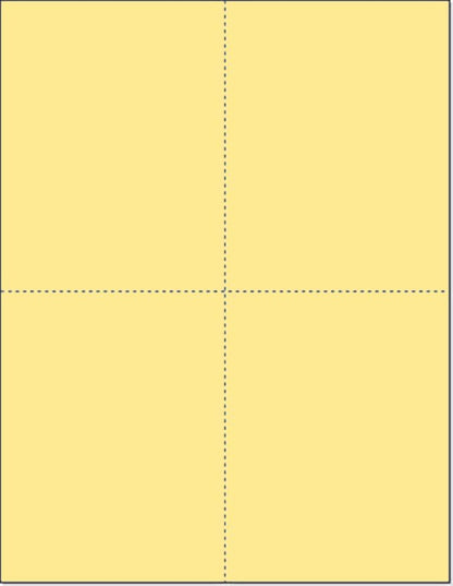Limited Papers (TM) 8.5x11 Perforated Paper, 20/50 Pound, 75 GSM, Variety of Perforation Sizes and Colors, for Forms, Tickets, Postcards, Business Cards. (Buff, 4 up – 1 Hor. & 1 Ver.)