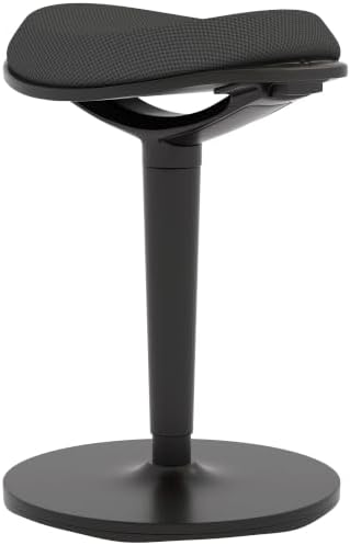 HOMCOM Standing Desk Chair Ergonomic Backless Stool 22.2-28.1 Inches Black