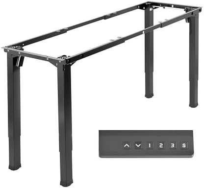VIVO Black 4-Leg Dual Motor Standing Desk Frame, DESK-E4B