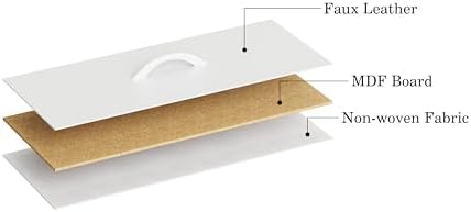 YAUKOMEL Nightstand Set of 2 with Fabric Drawer, White Bedside Table