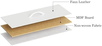YAUKOMEL Nightstand Set of 2 with Fabric Drawer, White Bedside Table