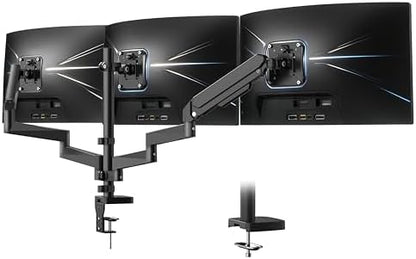 Triple Monitor Mount for 13-32" Screens, Monitor Stand with Long Arm