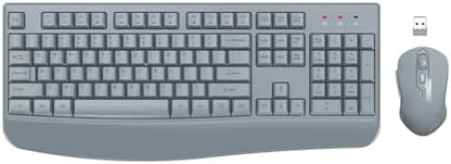 EDJO Wireless Keyboard and Mouse Combo, USB Plug & Play (Grey)