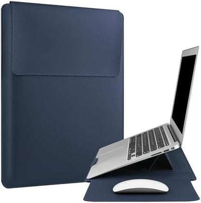 HoYiXi 13.3'' /13.6'' Laptop Sleeve Case Leather Bag with Stand Compatible with MacBook Pro 14/MacBook Air 13(M1 M2)/13.3'' Yoga/Dell XPS 13/HP/Matebook 14'' Laptop case, Blue
