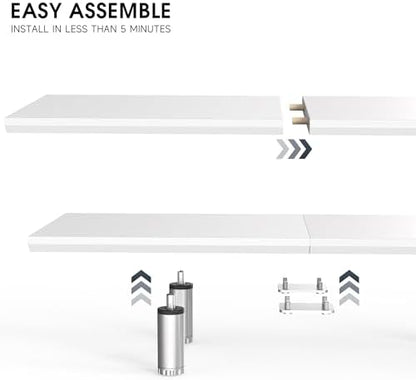 Fenge 39.4” Dual Monitor Stand with Height Adjustable Legs, White