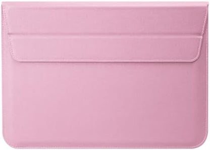 PU Leather Laptop Sleeve Case with Stand for 2026 MacBook Neo 13 A3404, 2026-2022 Air13.6'' M5 A3449 M4 A3240 M3 A3113 M2 A2681, 2018-2021 Air 13'', Laptop Bag for 2016-2022 Mac Pro13, Pink