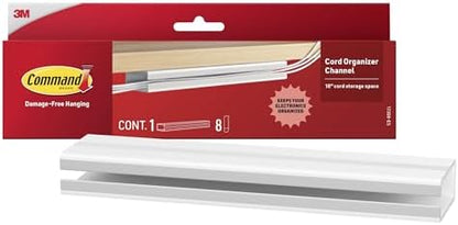 Command Cord Organizer Channel, 1 Channel, 8 Large Strips