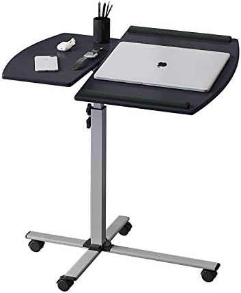 Techni Mobili Adjustable Height Rolling Laptop Cart w/ Tilting Top Graphite