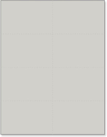 Limited Papers (TM) 8.5x11 Perforated Paper, 20/50 Pound, 75 GSM, Variety of Perforation Sizes and Colors, for Forms, Tickets, Postcards, Business Cards. (Grey, 8 up)