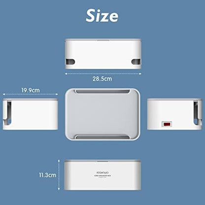 Power Strips with Cable Management Box, Surge Protector, White
