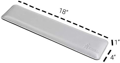 Bailey Full Size by Castle - Leather Ergonomic Computer Wrist Rest Pad for Keyboards with Around 104 Keys - Firm Keyboard Wrist Support for Typists, Gaming, and Heavy Office Use (Stone, Full Size)