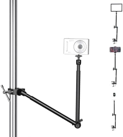 UTEBIT 20" Magic Arm Clamp, Overhead Action Camera Mount Holder Stand