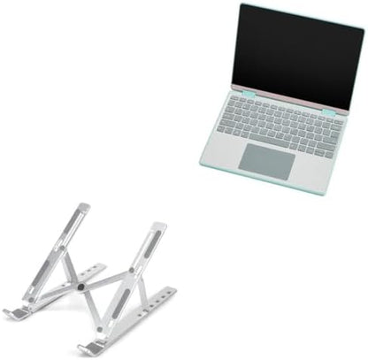 BoxWave Stand and Mount Compatible with Framework Laptop 12 - Compact QuickSwitch Stand, Portable Multi Angle Viewing Foldable Riser - Metallic Silver