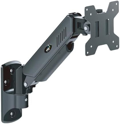 ELG Gas Spring Monitor Wall Mount, Full Motion 17-35" Screens up to 19.8 lbs, 15" Extension from Wall, 360° Rotation, -45°/+90° Tilt, Cable Organizer, VESA 75x75 to 100x100mm, Black