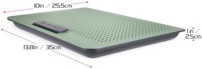 ENHANCE Aluminum Laptop Cooling Pad, 6-Fan Laptop Cooler Stand for 17 Inch Laptops, 7-Height Adjustable Riser with Fan Speed Control, USB Data Pass-Through, Modern Design for Home Office School (Sage)