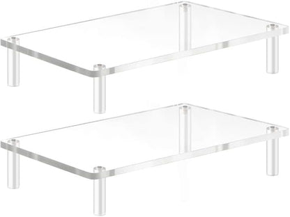 YestBuy Acrylic Monitor Stand Riser, Clear Computer Stand for Laptop, iMac, Pc, Printer, Desktop Ergonomic, Desk Riser Work from Home Accessories Office Supplies Platform Save Space