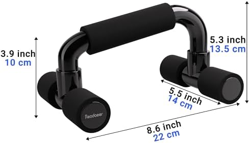 READAEER Push Up Bars Gym Exercise Equipment Fitness 1 Pair Pushup Handles with Cushioned Foam Grip and Non-Slip Sturdy Structure Push Up Bars for Men & Women