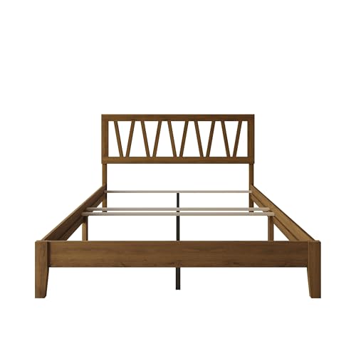 Gadsden Full Wood Panel Bed Frame, Brown