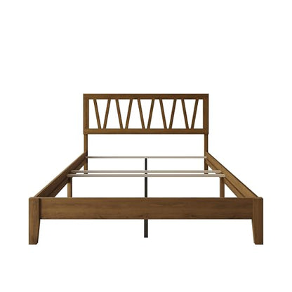 Gadsden Full Wood Panel Bed Frame, Brown