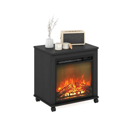 Jensen Fireplace Night Stand with Wheels, Americano