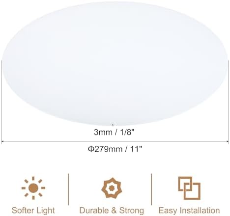 PATIKIL Lampshade Diffuser, 11" Diameter Round Diffuser for Drum Lampshades Pendants Light, DIY Light Shield, Frosted White