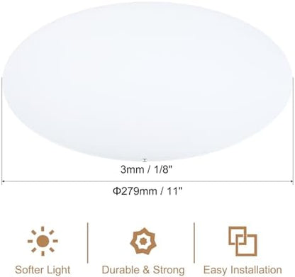 PATIKIL Lampshade Diffuser, 11" Diameter Round Diffuser for Drum Lampshades Pendants Light, DIY Light Shield, Frosted White