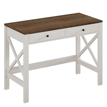 40 Inches Farmhouse Computer Desk with 2 Drawers