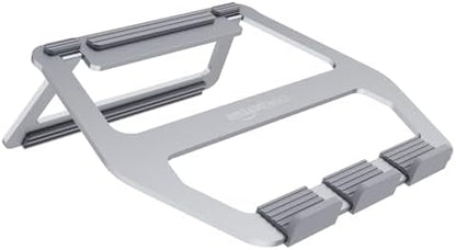 Amazon Basics Aluminum Portable Foldable Height Adjustable Laptop Stand for Devices up to 13", Silver