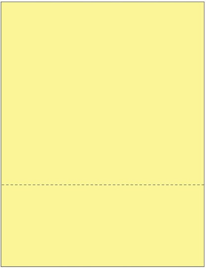 Limited Papers (TM) 8.5x11 Perforated Paper, 20/50 Pound, 75 GSM, Variety of Perforation Sizes and Colors, for Forms, Tickets, Postcards, Business Cards. (Canary, 2 up – 3.5” from bottom)