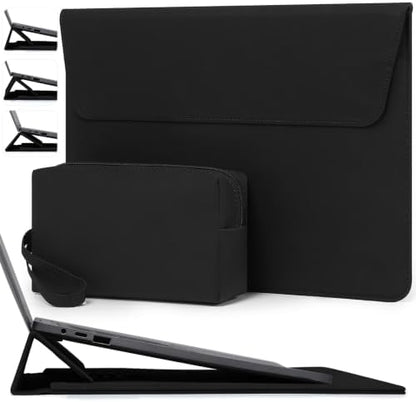 HYZUO 13.3-14 Inch Laptop Case Sleeve with Adjustable Stand, Black