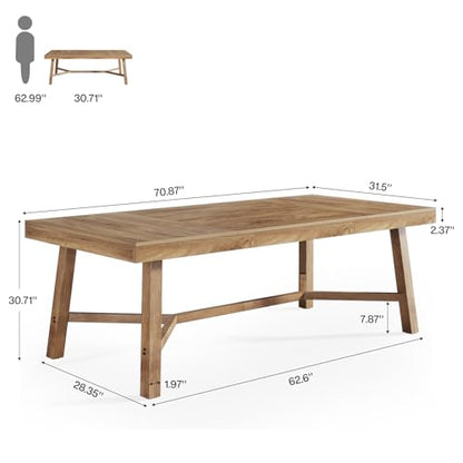 Tribesigns 71-Inch Executive Desk, Farmhouse Computer Desk for Home Office