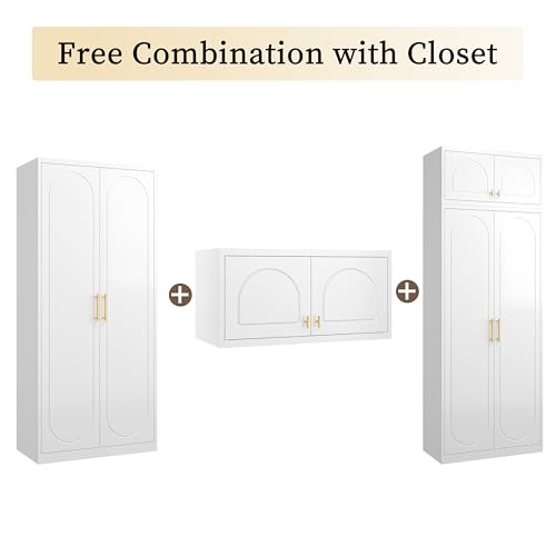 32" Black Stackable Metal Storage Cabinet with Arched Doors