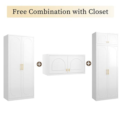 32" Black Stackable Metal Storage Cabinet with Arched Doors