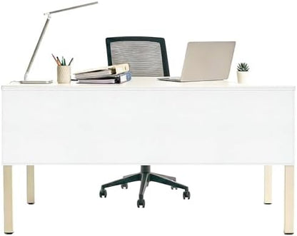 60" Under Desk Privacy Panel White Self-Adhesive Modesty Panel 600D Heavy Duty Desk Skirt Privacy Divider for Office Home or Standing Workstation Concealer Shield