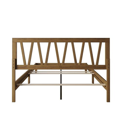 Gadsden Full Wood Panel Bed Frame, Brown