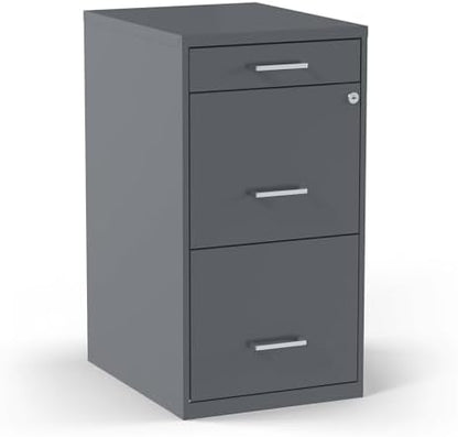Staples 3-Drawer Vertical File Cabinet, Letter/Legal, Locking, Charcoal