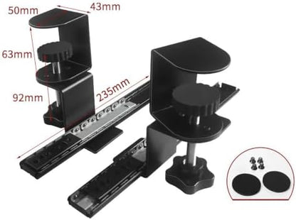 2 Pack Cold Rolled Steel Rotatable Under On Keyboard Tray Slides